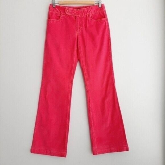 DAVID BITTON - Buffalo Lou Pink Velour Flare Pants Sz 2 Flawed - Picture 2 of 13